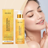 IZBEAUVO Glow Oil Sunscreen SPF 50, 120 ML Lightweight Hydration Body Sunscreen Oil, Suncream for Sensitive Skin, Ultra Light UV Protection, Water + Sweat Resistant, Not Greasy
