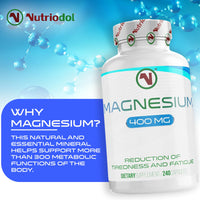 Mega Strong Magnesium Capsules 400mg | 240 Easy to Swallow Supplements | 8 Months Supply | Reduce Tiredness and Fatigue