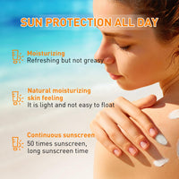 SPF 50 Sunscreen Cream,Sunscreen SPF 50 Face,Ultra Light UV Protetion Suncream,Korean Sunscreen for Men & Women,Waterproof SPF 50 Face Moisturiser,UVA & UVB Protection Suncream,Body & Facial Sunscreen