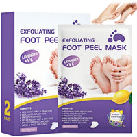 SEMECOMER 2-Pack Foot Peel Mask, Foot Peeling Mask for Hard Skin, Foot-Mask Callus Remover, Moisturising Socks for Feet Care, Effectively Removes Dry, Dead Skin & Repairs Cracked Heels - Lavender