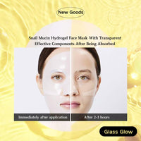 IZBEAUVO Snail Mucin Glass Glow Hydrogel Face Masks Skincare, Overnight Collagen Face Mask, Snail Mucin Serum Mask, Glass Skin Face Mask, Korean Face Mask For Hydration Boost,Radiant,Smooth,Firm,6EA Sheet Mask
