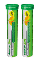 Zinc 5 mg - 2 x 20 effervescent Tablets - Peach and Passion Fruit Flavor - T&D Pharma German Magnesium - Made in Germany