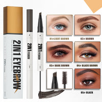 QinZiEn Eyebrow Pencil with Eyebrow Gel,2-In-1 Eyeb/row Pen and Brow Brush,Eyeb/row Pencil Dark Brown,Waterproof Eyebr/ow Pen/cil,Eyebr/ow Filler,Long Lasting Brow Pen,Eyebro/w Pe/n for Beginners