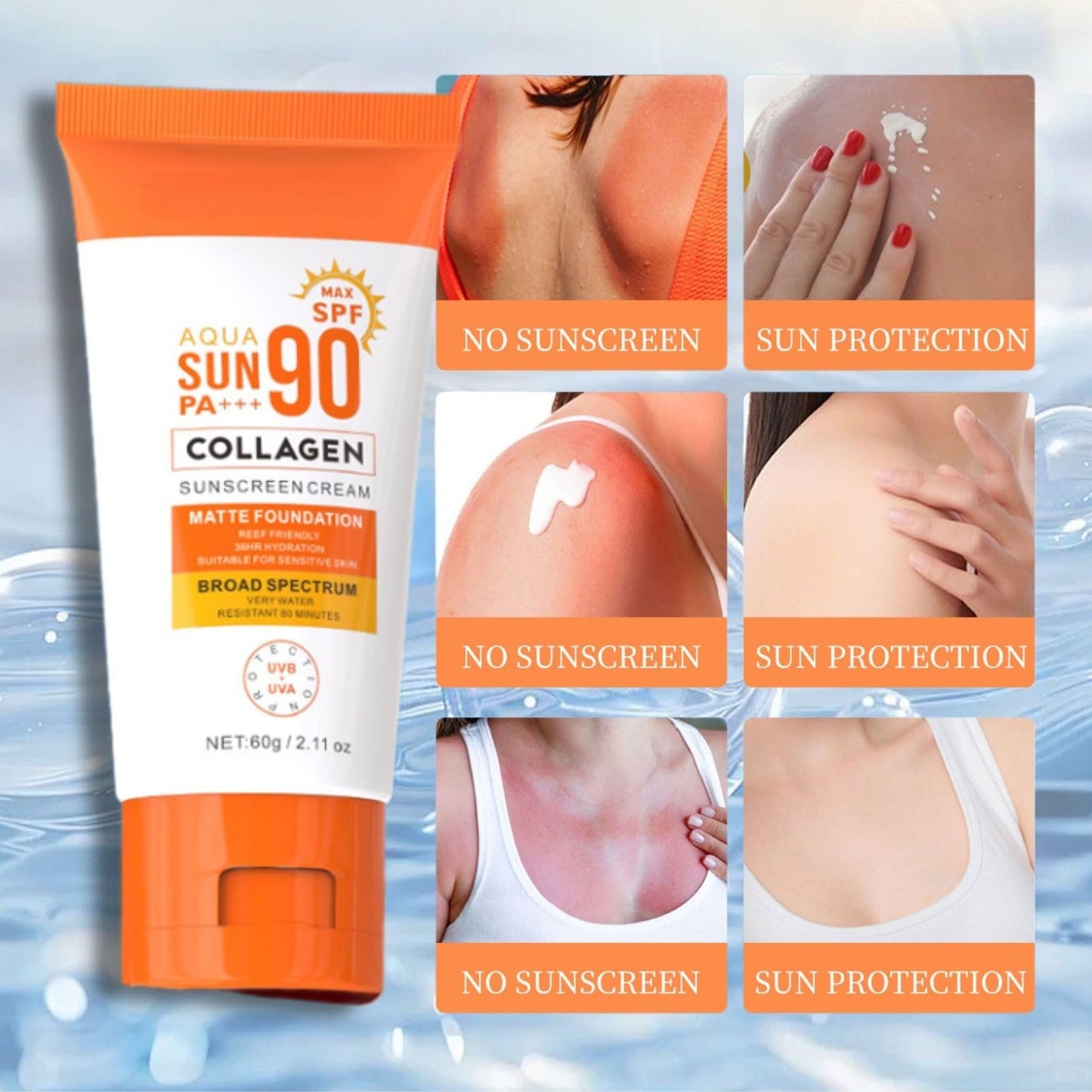 Cureluxe All Day Sun Protection SPF 90 for Face & Body – Non Greasy Formula, Waterproof & Sweat-Resistant, Once Daily Application, Facial Moisturiser, Travel-Friendly Size, SPF 90 Defence for Sensitive Skin