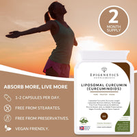 Liposomal Curcumin | High Strength 400mg per 2 Capsules. 60 Capsules, Vegan Friendly, Made in The UK by Epigenetics Supplements