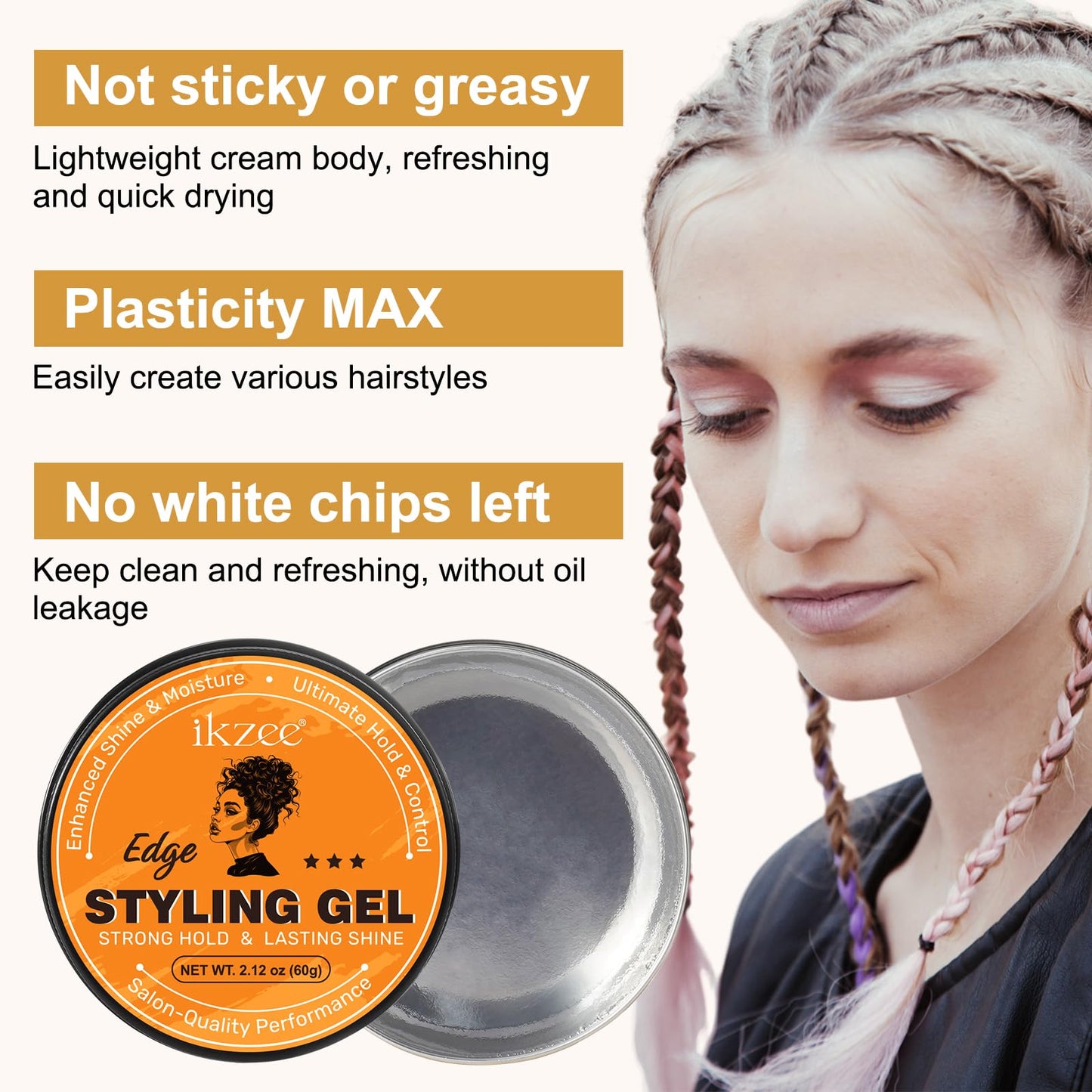 Frovetani Premium Styling Gel, Styling Strong Hold Styling Gel, Long-Lasting and Enhancing Shine, Anti Hair Loss & Fighting Friz Styling Gel for Dry, Curly, Thick, and Frizzy Hair, Non-Sticky 2.12 oz(60g))