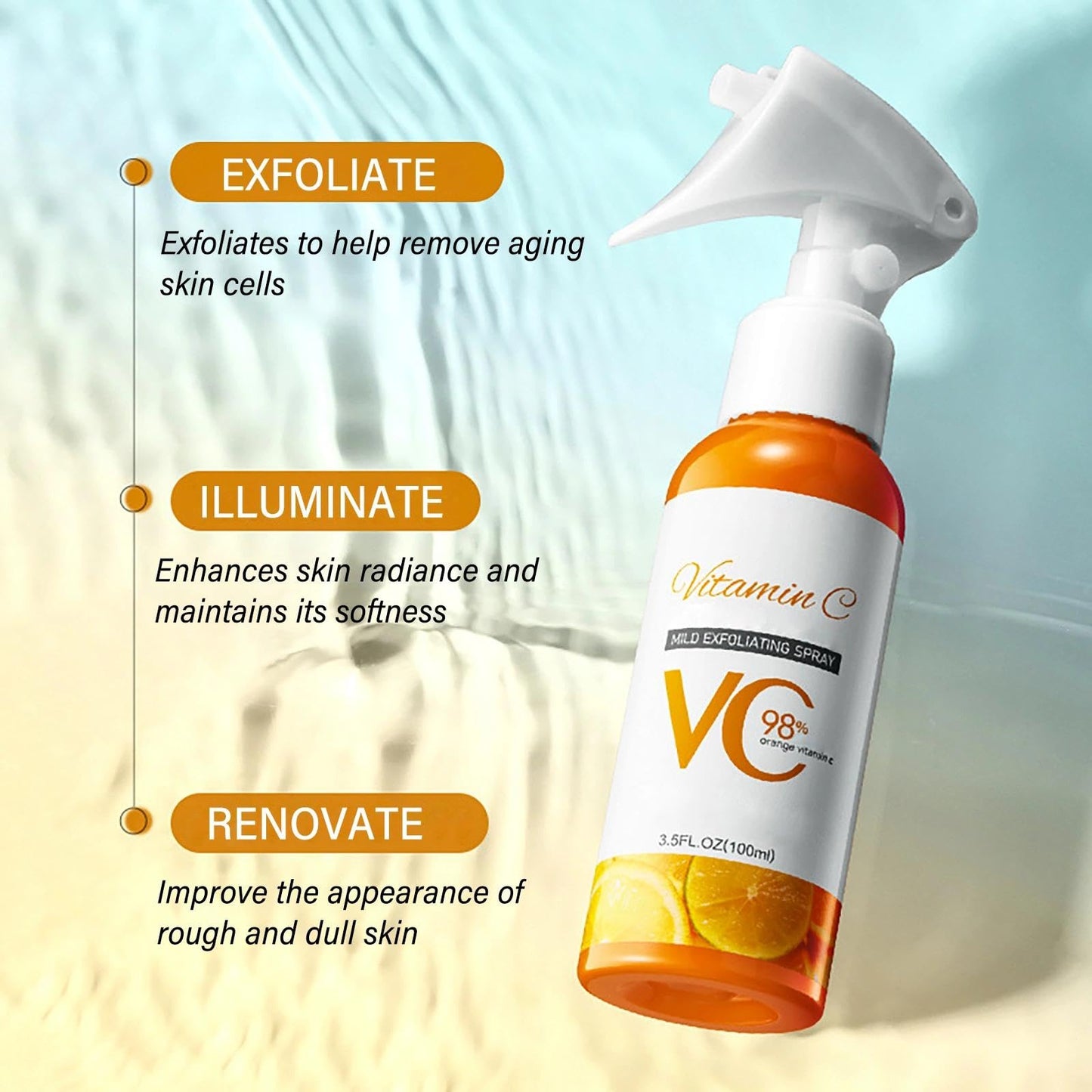 Orange Peeling Essence - Revitalizing Facial Exfoliator for Deep Cleansing, Gentle Exfoliation, and Radiant Skin Essence, Ideal for Both Face and Body