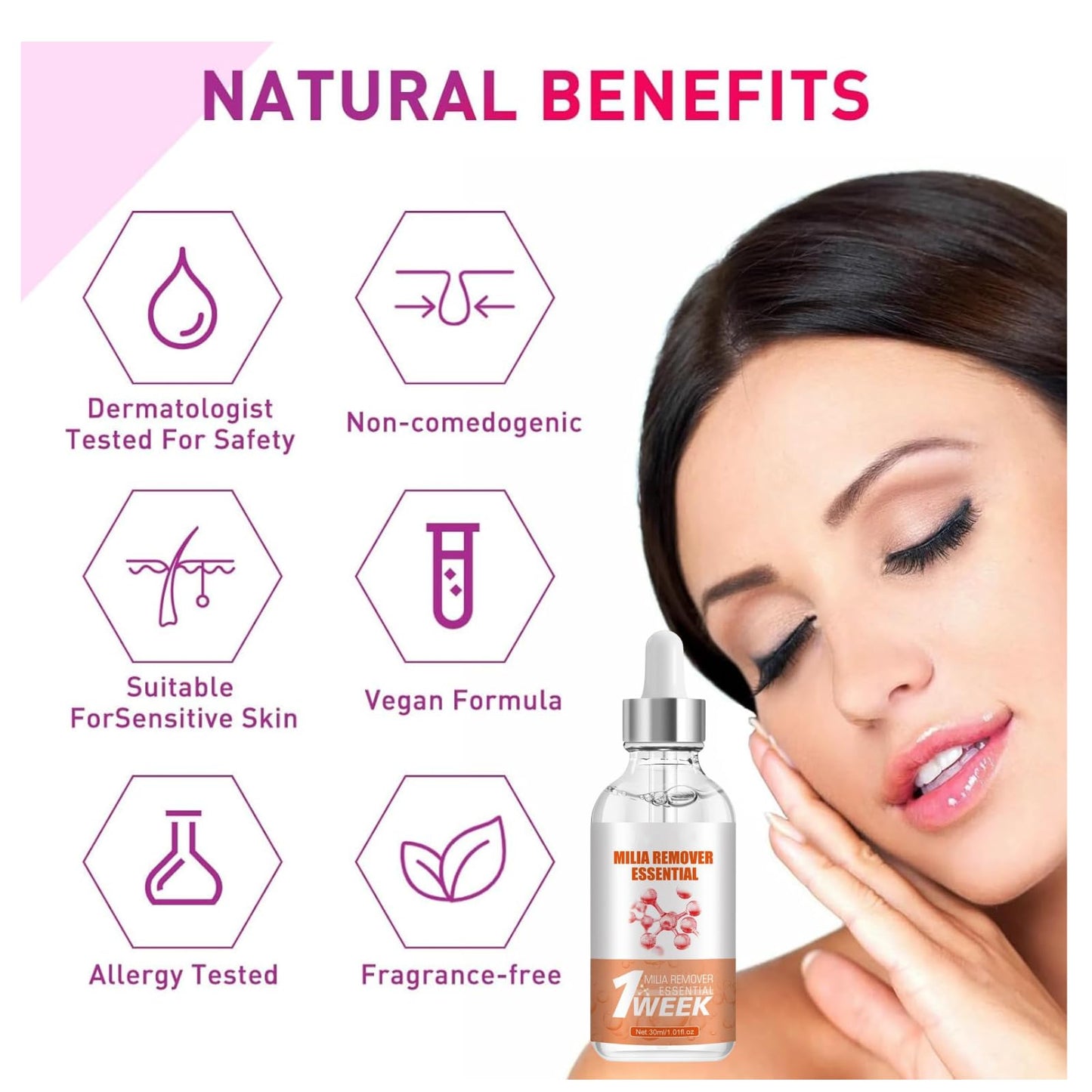 IZBEAUVO 2PCS Milia Remover Serum, Milia Remover for Face Fast-Acting Milia Spot Remover, Anti-Aging Eye Serum for Dark Circles and Puffiness, Reduces Wrinkles Saggy Skin & Puffy Eyes
