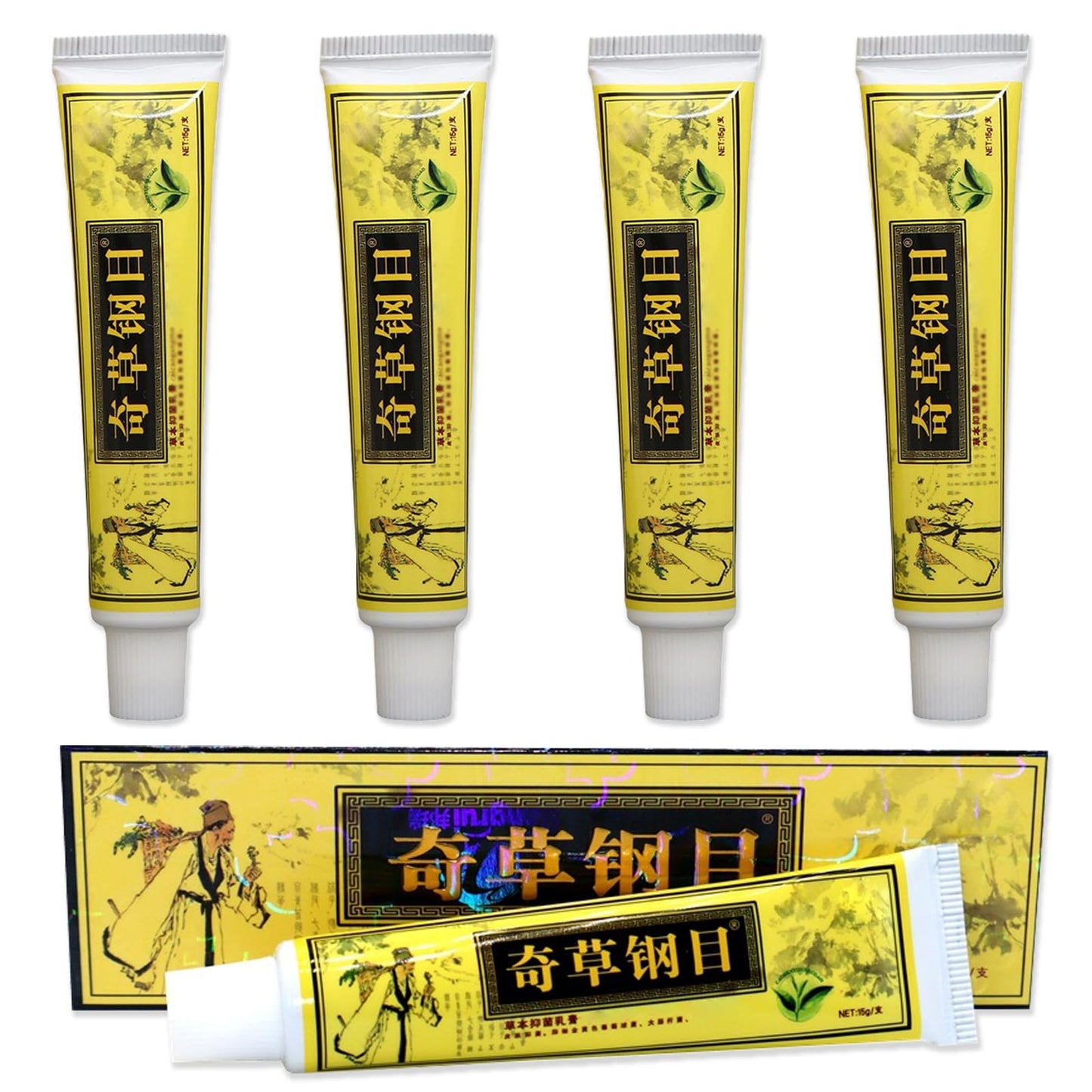 NLFOX 4PCS Chinese Body Cream - Soothing Skin Care Cream for Itchy Skin - Natural Plant Essences Face Cream for Dry Skin - Deep Hydration Body Moisturizer for Balancing Skin, Relieving Redness