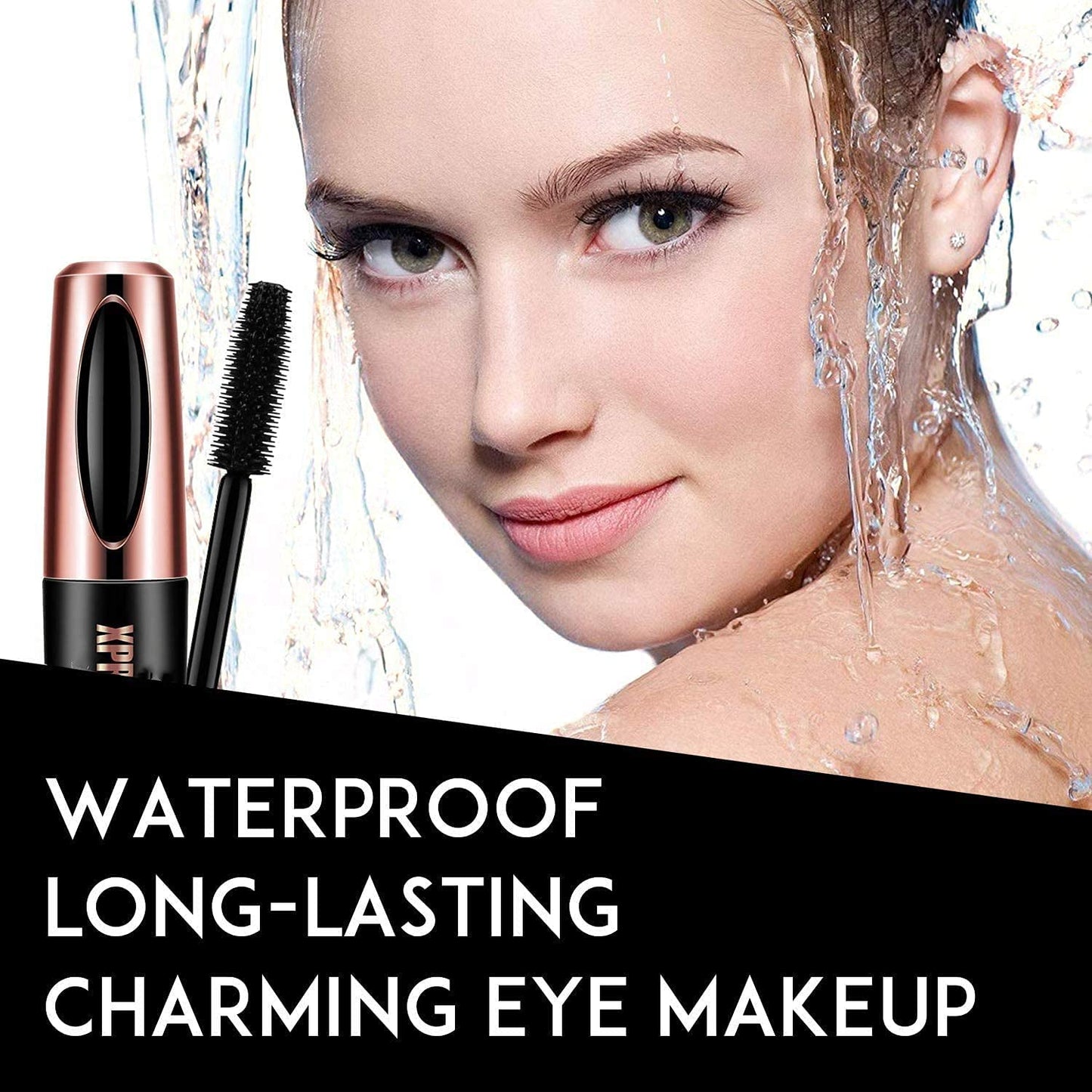 HZZYJ 4D Silk Fiber Lash Mascara, Waterproof, Longer & Thicker Lashes,No Clumping, No Smudging,Voluminous Eyelashes,Natural Smudge-Proof, Adds Length,Hypoallergenic Formula, Black(1pcs)
