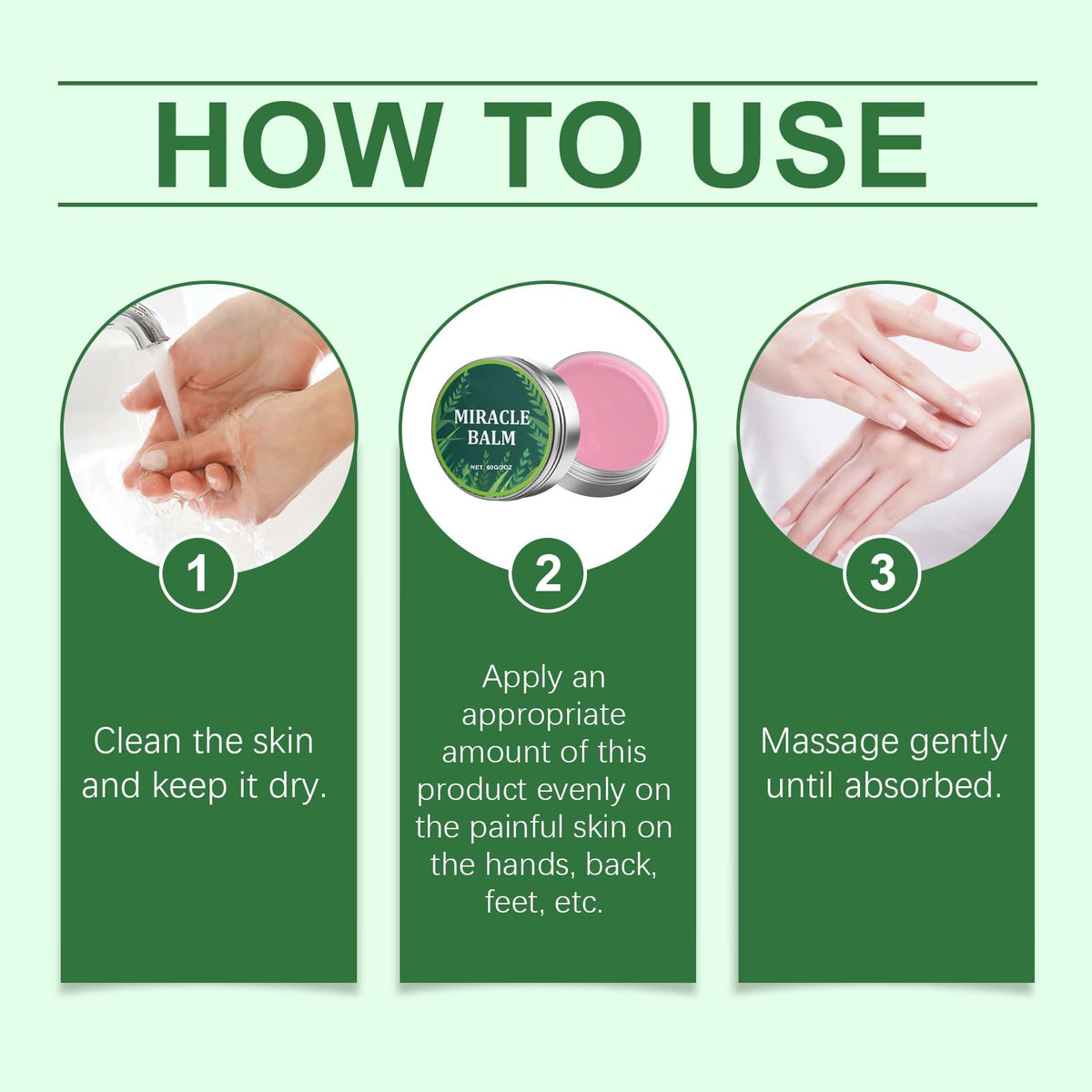Mikloven 2 Pack Miracle Balm – Fast-Absorbing Herbal Joint Cream for Legs, Feet, Hands & Back, Non-Sticky Plant-Based Formula, Helps Soothe Joint & Muscle Tension, Moisturizing Care (60g Each)
