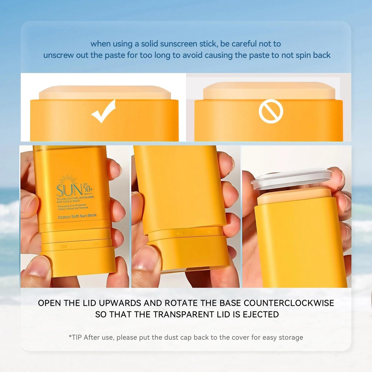 Wormeer Sunscreen Stick SPF 50+ for Face & Body, Invisible Sun Screen SPF 50 Face Stick, Semi-Matte Sun Cream, Water Resistant & Non-Greasy, 16g – For Women