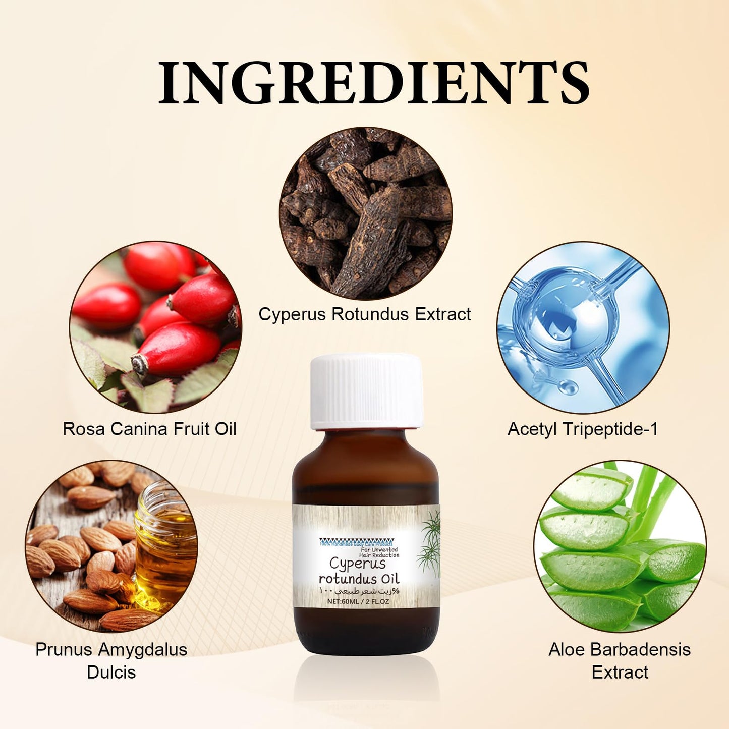 2 Pcs Cyperus Rotundus Oil 60 Ml Cyperus Rotundus Cypress Oil for Hair Removal Cyprus Rotundus Oil Natural Can Reduce Body Hair Growth Moisturize and Nourish the Skin