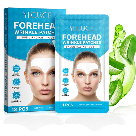 Datival Forehead Wrinkle Patches, Anti Wrinkle Patches with Aloe, Moisturizing Mask Pads, Forehead Lines Age Lines Resistant Wrinkle Remover Strips, Anti Wrinkle Masks Pads for Men and Women,12 PCS