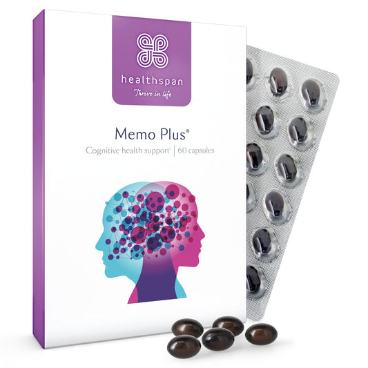 healthspan Healthspan Memo Plus (2 months' supply) | To support your brain Health & cognitive function | 350mg Advanced Phospholipid Complex | 179mg Omega 3 Fish Oil | 75µg Iodine | Friend of the Sea | One-a-day