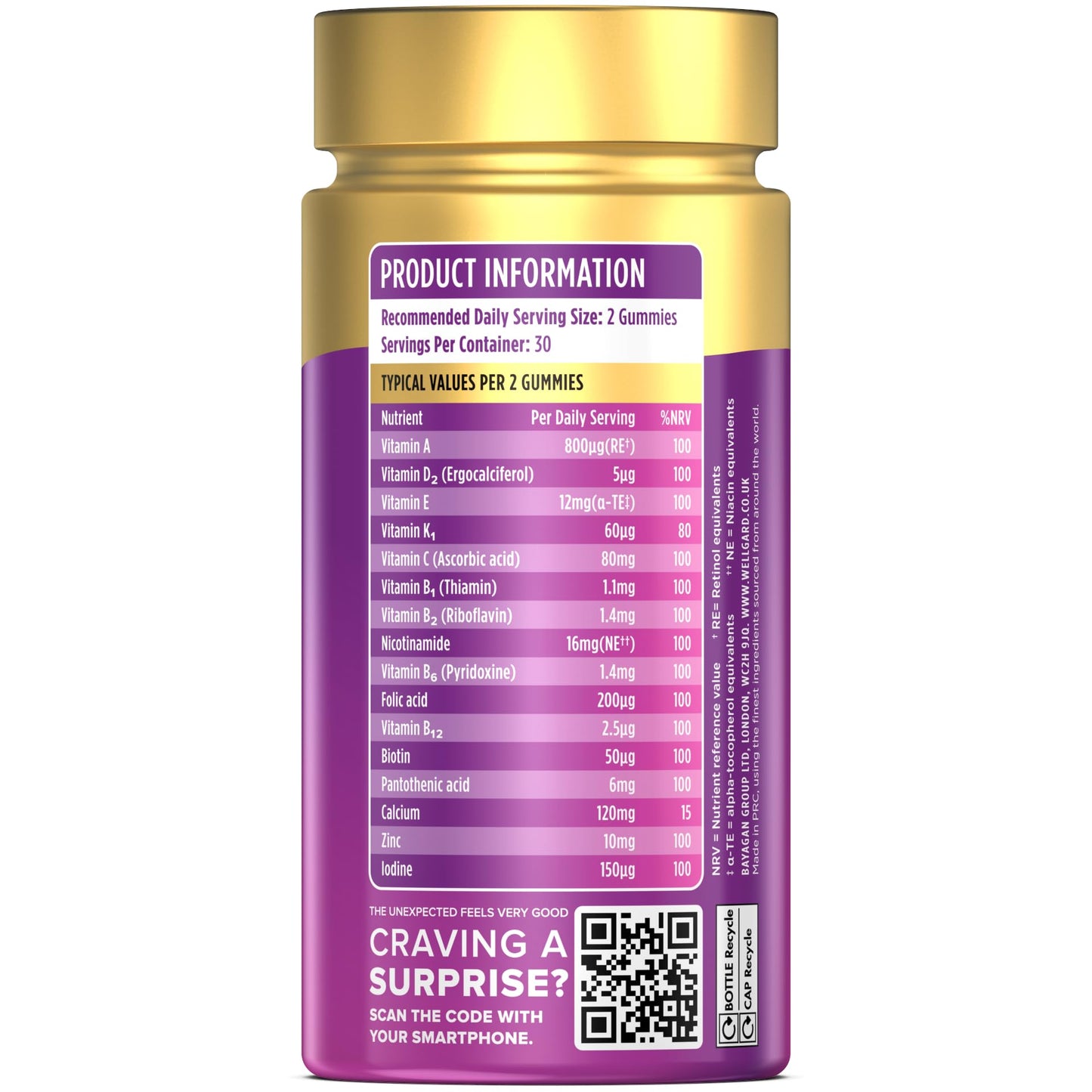 Wellgard Multivitamins for Women Over 50, Vegan Gummies, No Iron, with Vitamin D, B12, Calcium & Zinc for Bone, Immune & Energy Support, Chewable Womens Multivitamins 50 Plus, 60 Gummies