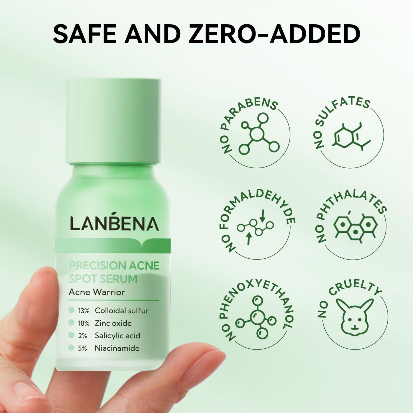 LANBENA Precision Acne Treatment Spot Serum, Drying Lotion, Overnight Acne Treatment For Face, Dry Out Pimples, Blemishes, Zits And Clean Pores, 0.42 Fl Oz (Pack of 1)