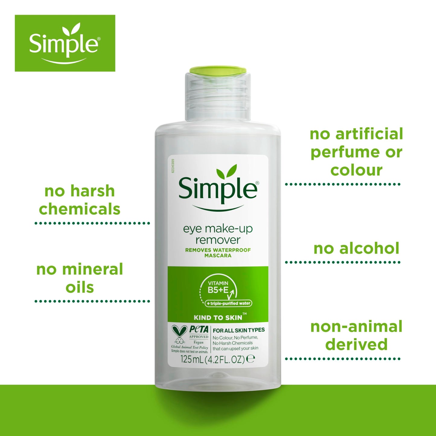Simple Kind to Skin Eye Make-Up Remover oil-free for sensitive skin 125 ml