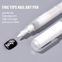 Quick Dry Fine Tips Nail Art Pen, Nail Varnish Pens For DIY Manicure, Nails Drawing Pen For DIY,White Nails Pencil, French Tip Stamp Pens, Manicure Tools(White)