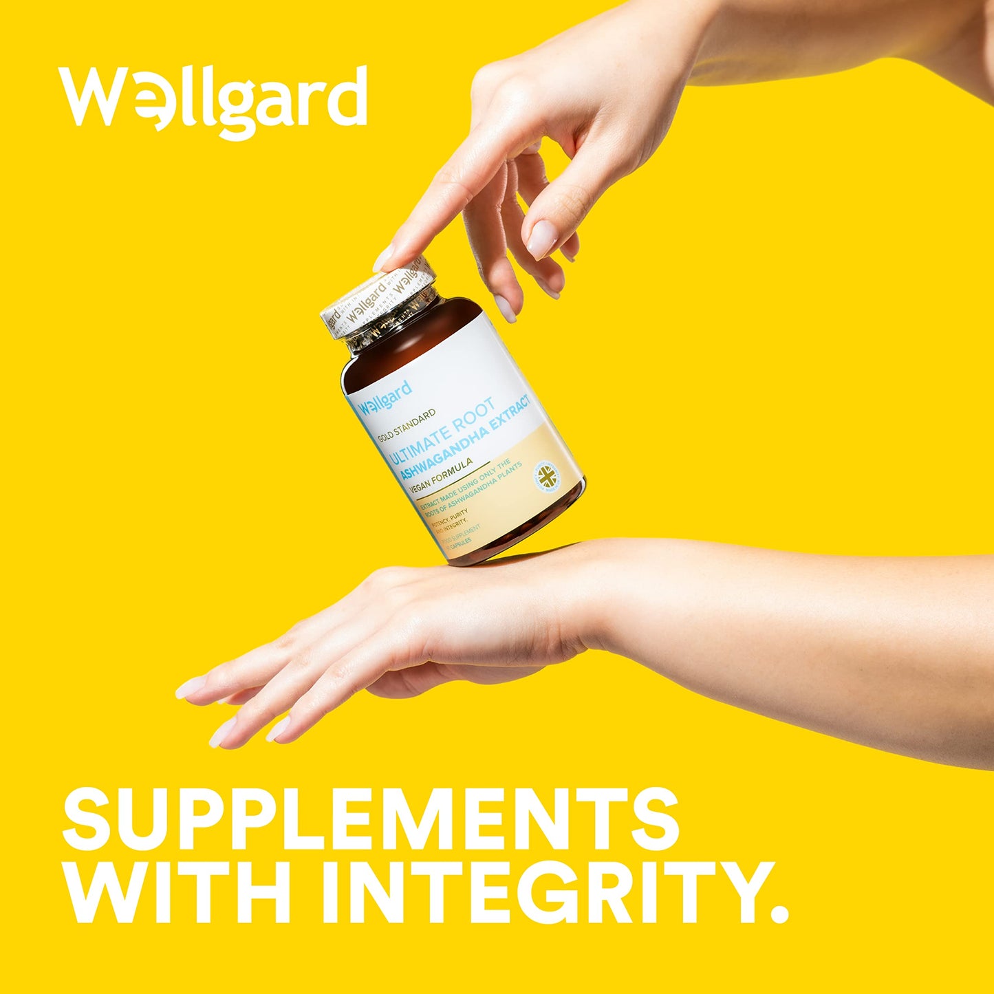 Wellgard Vegan Ashwagandha KSM-66 with 5% Withanolides - High Strength KSM-66 Ashwagandha, Full-Spectrum Root Powder, Free from Magnesium Stearate & Silicon Dioxide, Made in UK