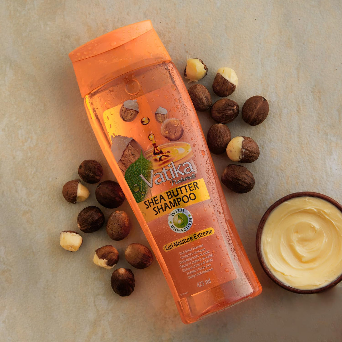 Vatika Naturals Shea Butter Shampoo - 425ml, For Extreme Curl Mosturization, Enriched With Natural Oil Extracts, For All Hair Type