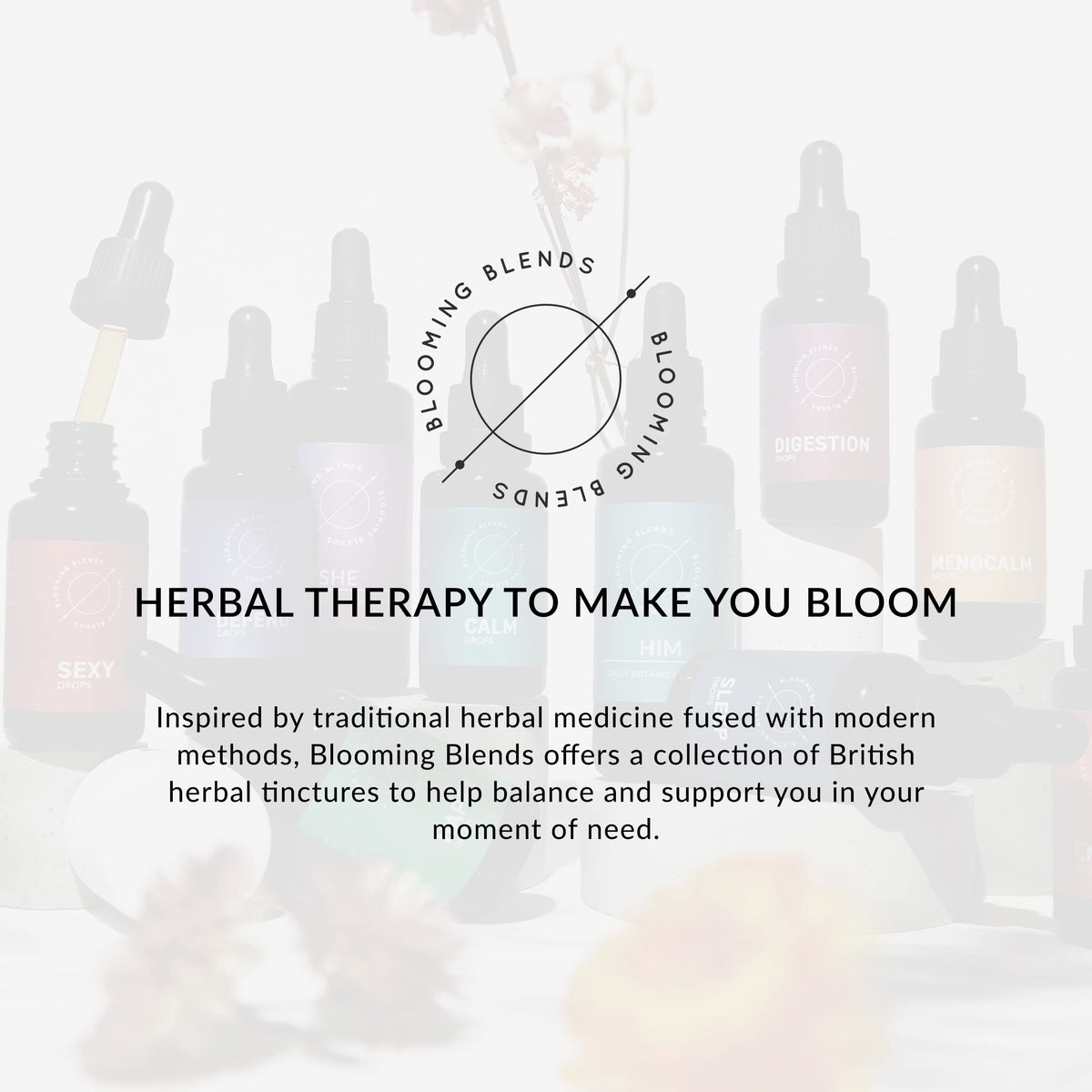 Menopause Support Herbal Drops - Natural Calm Blend for Menopause Relief - Glycerine Liquid Extracts with Red Clover, Sage, & Passionflower - Blooming Blends Menocalm Drops, 30ml