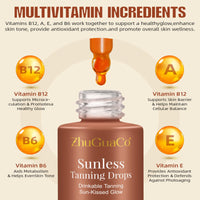 Buyourtaste Sunless Tanning Drops, Dolce Tan Love Drop, Drinkable Self Tannings Drops, Naturally Boost Melanin, Enhancing Your Natural Skin Tone for a Genuine, Sun-Kissed Glow, Without Sun Damage