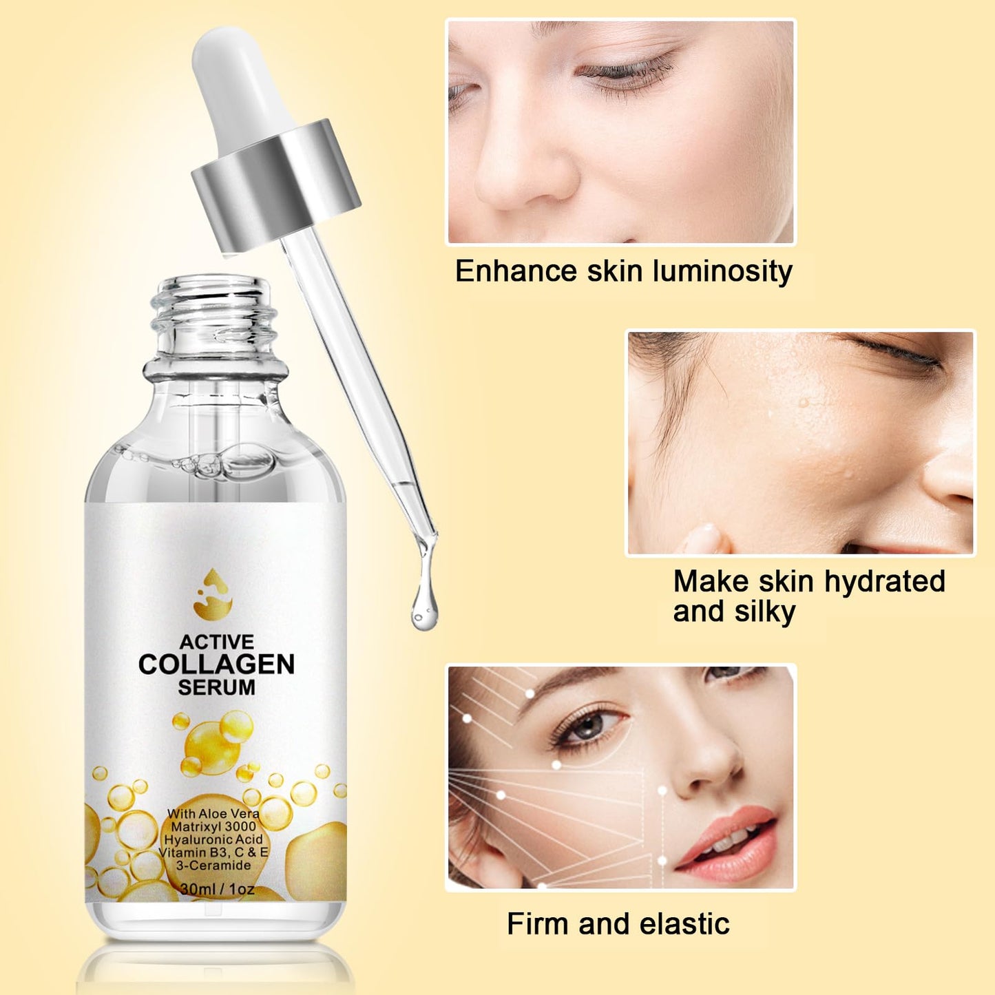 Lomeya Advanced Collagen and Vitamin C Serum for Face - Enhances Skin Contour, Amplifies Collagen, Hydrates and Strengthens - Skincare Elixir for Women and Men - 30ml