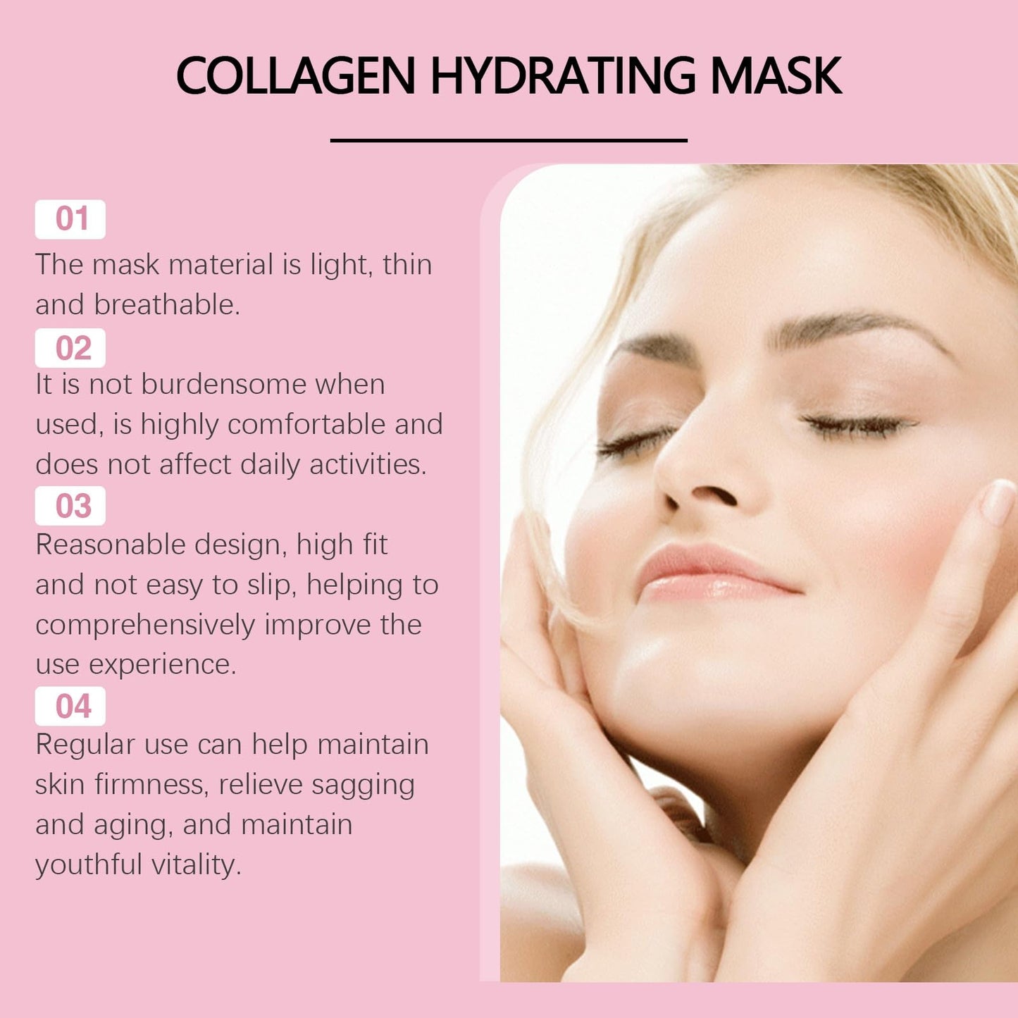 Fankayi 4PCS Colla-gen Mask,Deep Hydration Face Masks,Face Masks for Firming & Moisturising,Hydrating Face Mask,Colla-gen Face Mask Overnight,Deep Hydration Anti-Wrinkle,Reduce Fine Lines & Wrinkles,Firming