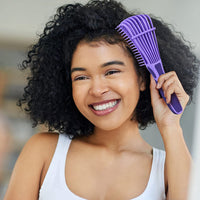 Hair Brush,Detangle Hair Brush, Detangler Brush for Women Men Adults Kids Afro American Type 3a-4c, Detangling Nylon Bristle Brush for Kinky Curly Coily Wavy Wet and Dry Hair,Purple