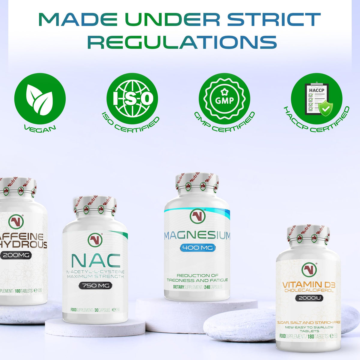 Nutriodol Mega Strong Magnesium Capsules 400mg | 240 Easy to Swallow Supplements | 8 Months Supply | Reduce Tiredness and Fatigue
