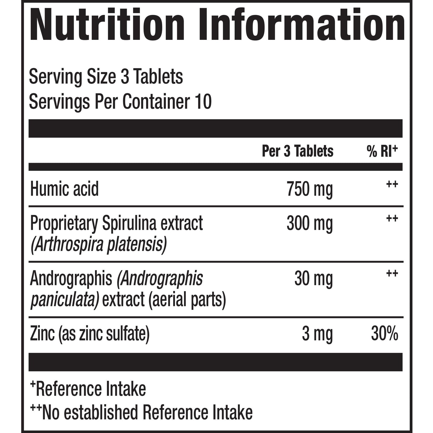 Elements Winter Rescue - Immune Boost Supplement with Zinc, Humic Acid, Spirulina Extract and Andrographis for Rapid Immune Support and Winter Wellness, Non-GMO, Gluten Free, 30 Tablets