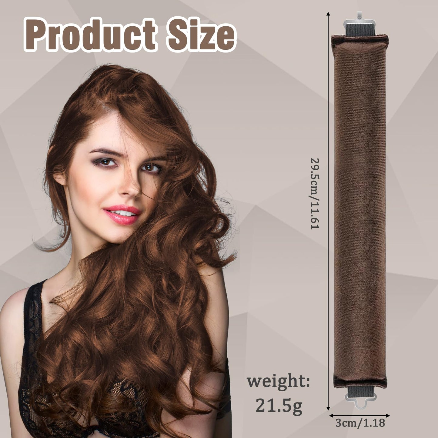 ExcellaElite 3Pcs Heatless Blowout Rods,Overnight Blowout Rods for Long Hair,Heatless Curling Rod No Heat for All Hairs,Heatless Rods,Sleeping Lazy Curler Set,for DIY Hair Styling Tools (Brown)