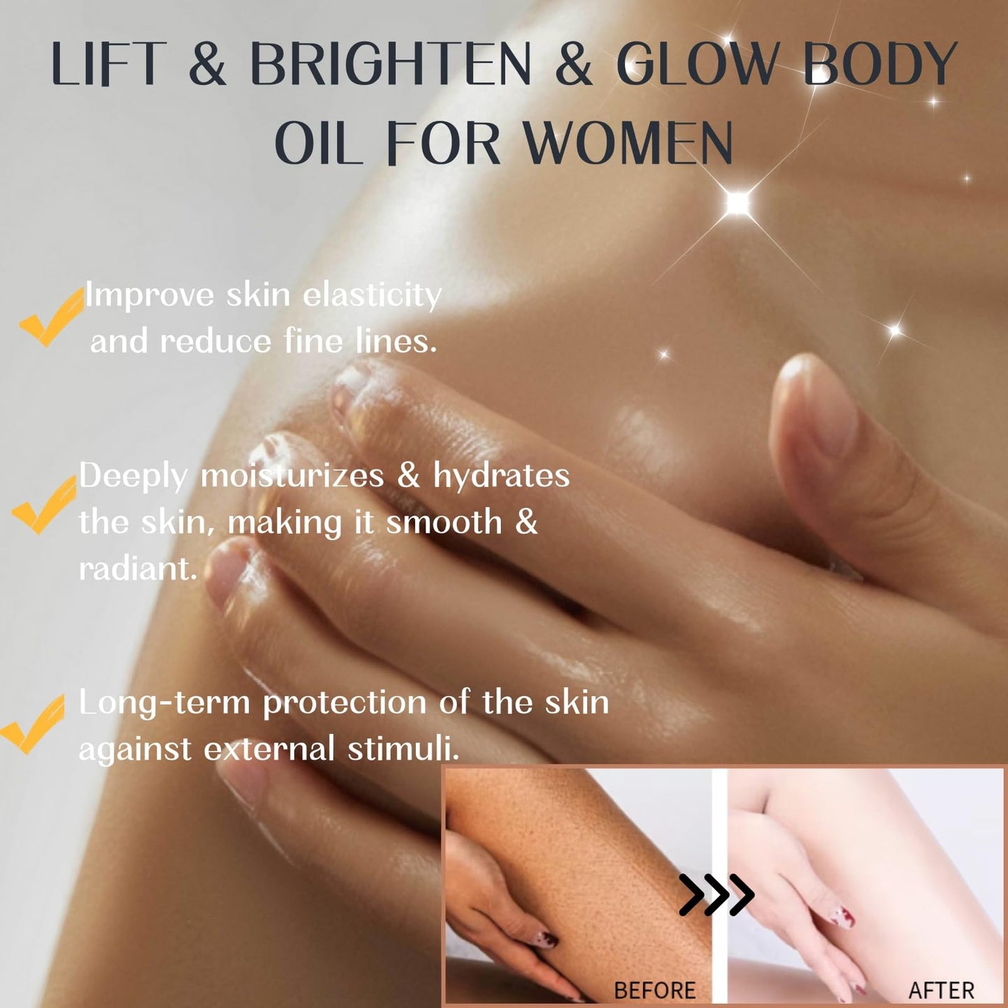 Shefave Glow Essence Magic Body Oil, Luxury Magic Body Oil Firming, Face Oil for Women for Smooth, Nourishes, Radiant Skin, Skin Tightening Cream Body After Shower for Wrinkles & Fine Lines,Massage Oil,100ML