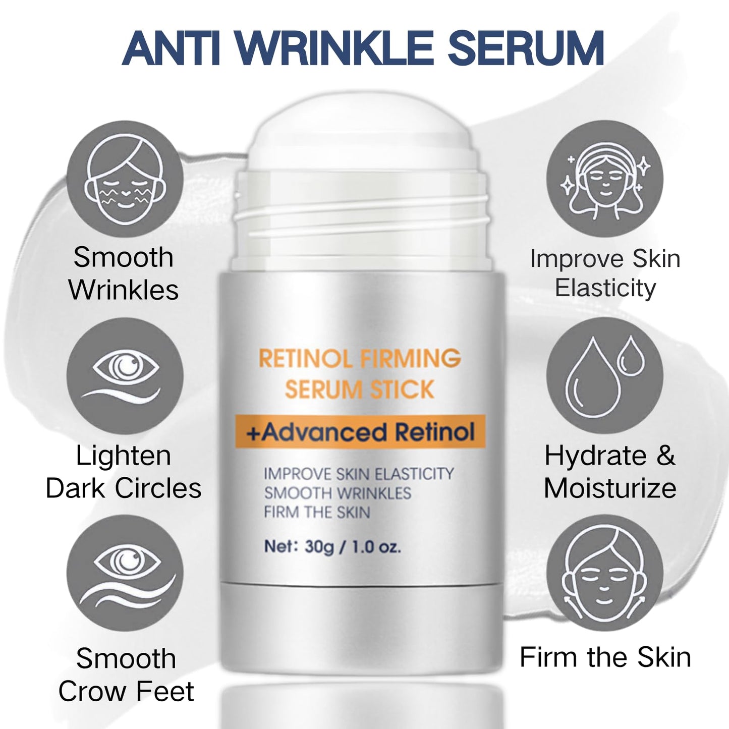 IZBEAUVO Retinol Firming Serum Stick - Retinol Eye Stick for Wrinkles & Skin Elasticity, Portable Face Tightening And Lifting with Advanced Retinol, Smooths Fine Lines & Firms Skin, 30g