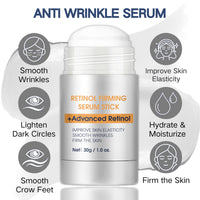 IZBEAUVO Retinol Firming Serum Stick - Retinol Eye Stick for Wrinkles & Skin Elasticity, Portable Face Tightening And Lifting with Advanced Retinol, Smooths Fine Lines & Firms Skin, 30g