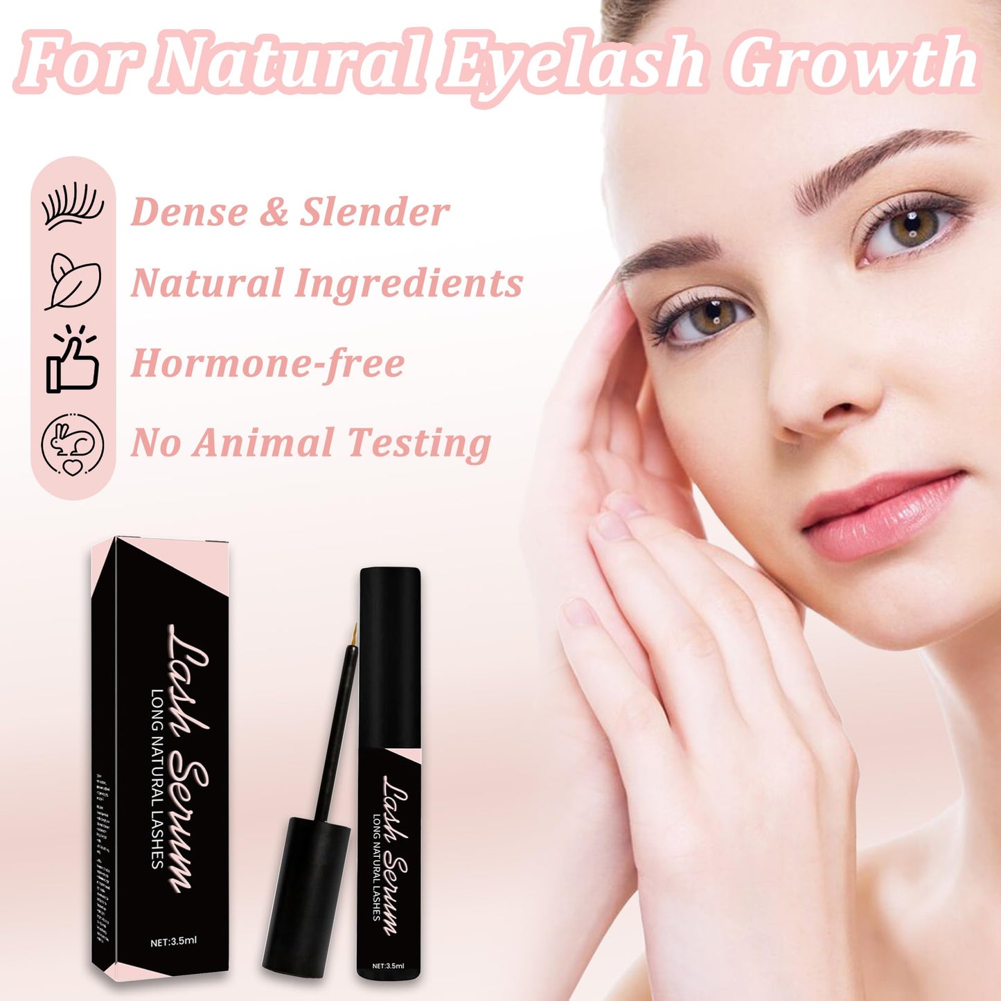 CGBOOM Eyelash Growth Serum Lash Serum Lash Enhancing Serum Boosting Lash Conditioner for Natural Fuller Thicker Longer Looking Eyelashes Healthier Vegan Cruelty-Free (2P BLACK)