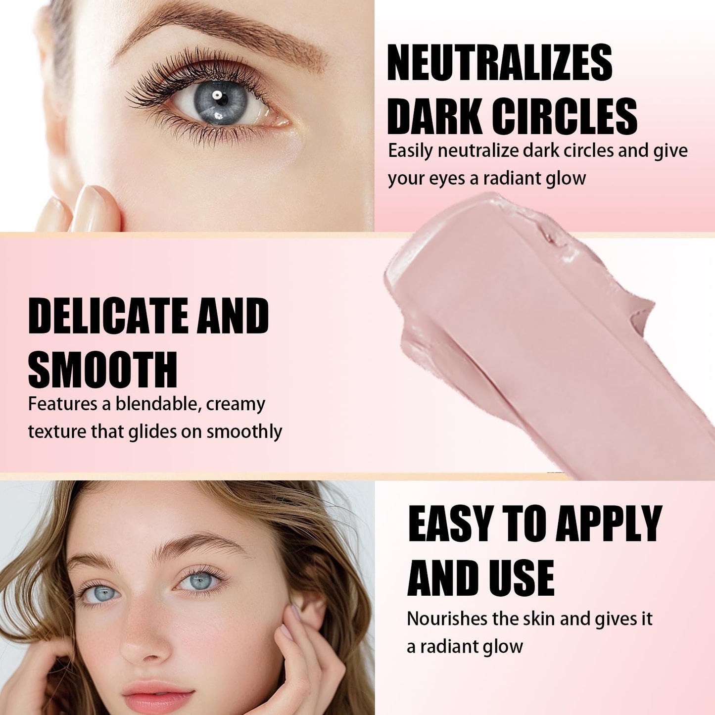 AuraAnge Full Coverage Under Eye Brightener & Concealer - Long Lasting Dark Circle Corrector, Under Concealer with Full Coverage Eye Primer - Improving Blemishes and Fine Lines