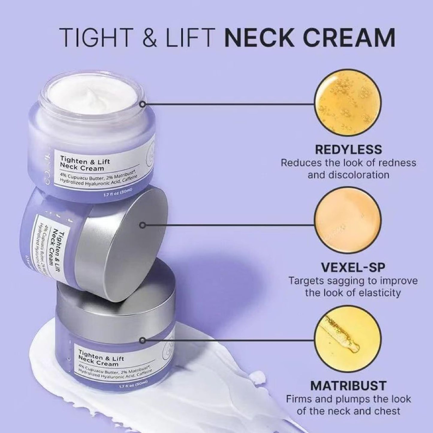 MEITREND Tighten & Lift Firming Neck Cream,2PCS neck firming cream,Anti Aging neck cream for sagging and tighten,Lifting Sagging Skin & Smooth Neck Wrinkle,Hydrating Neck Cream,Skincare Neck Cream-50ml*2