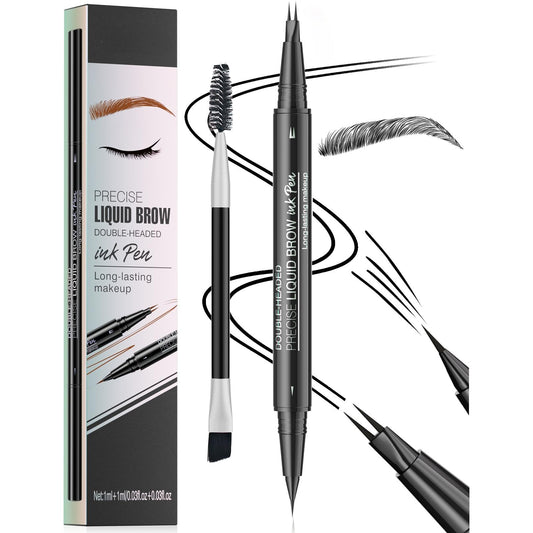BQQCOB Magic Microblading Eyebrow Contouring Pencil - Eyebrow Pen,Brow Pencil 2-in-1 Dual-Ended - Precise Waterproof Brow Pen 2 Tipped Precise Waterproof With A Micro-Fork Tip Applicator
