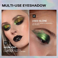 AurolaGlow Gothic Smokey Eyeshadow Stick in Dark Green - Metallic Glitter, Creamy Highlight, Smooth Eyeliner - Gift for Women