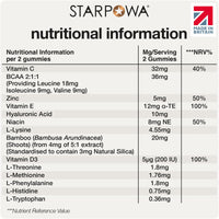 STARPOWA Starpowa Collagen Gummies for Women - Health & Skin Supplements for Healthier Skin, Joints, Hair & Nails - Vitamin C, Hyaluronic Acid & Bamboo Silica - Boosts Collagen Production - Lemonade, 60 Chews