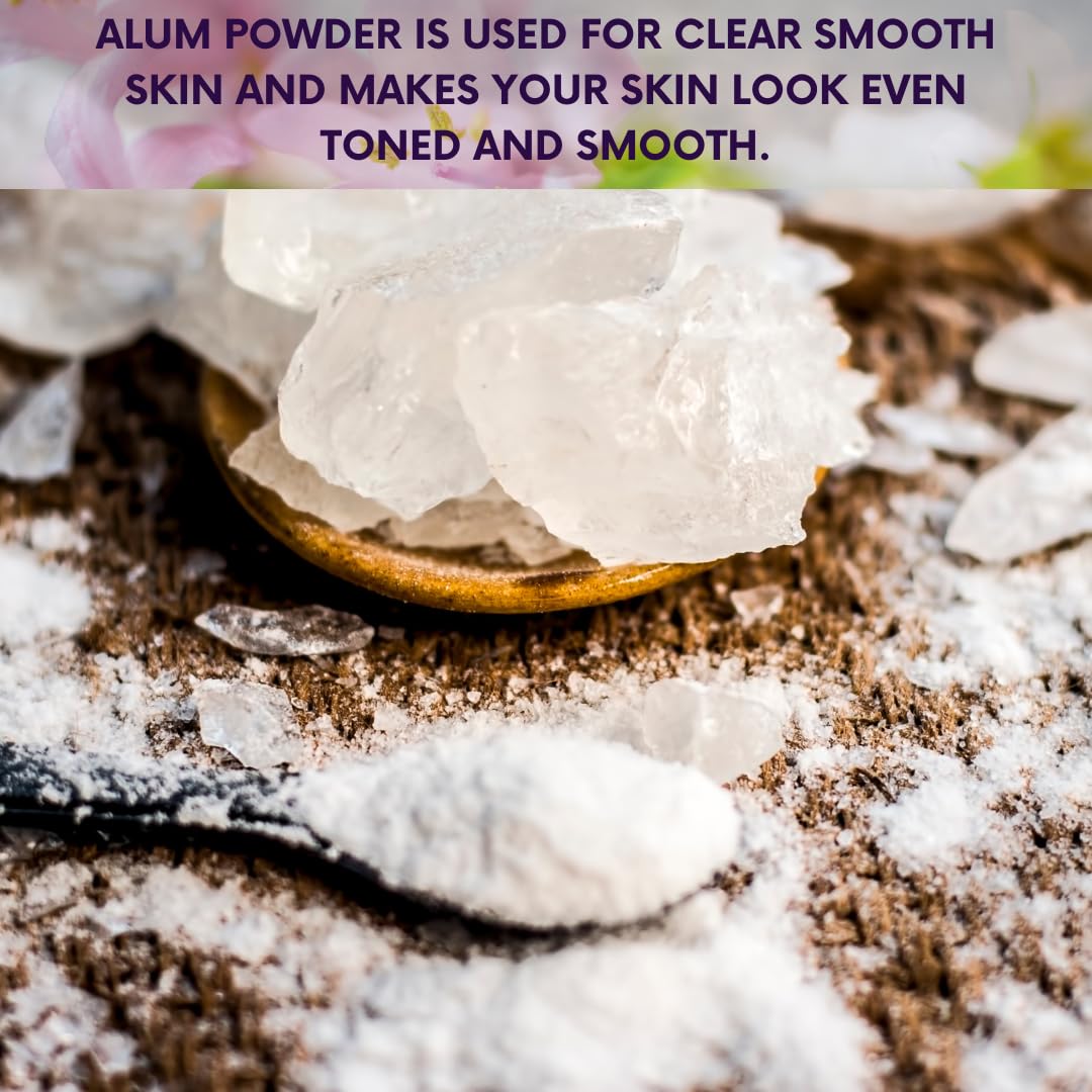 mGanna 100% Natural Alum Powder for Clear and Glowing Skin and Health 100 GMS / 0.22 LBS