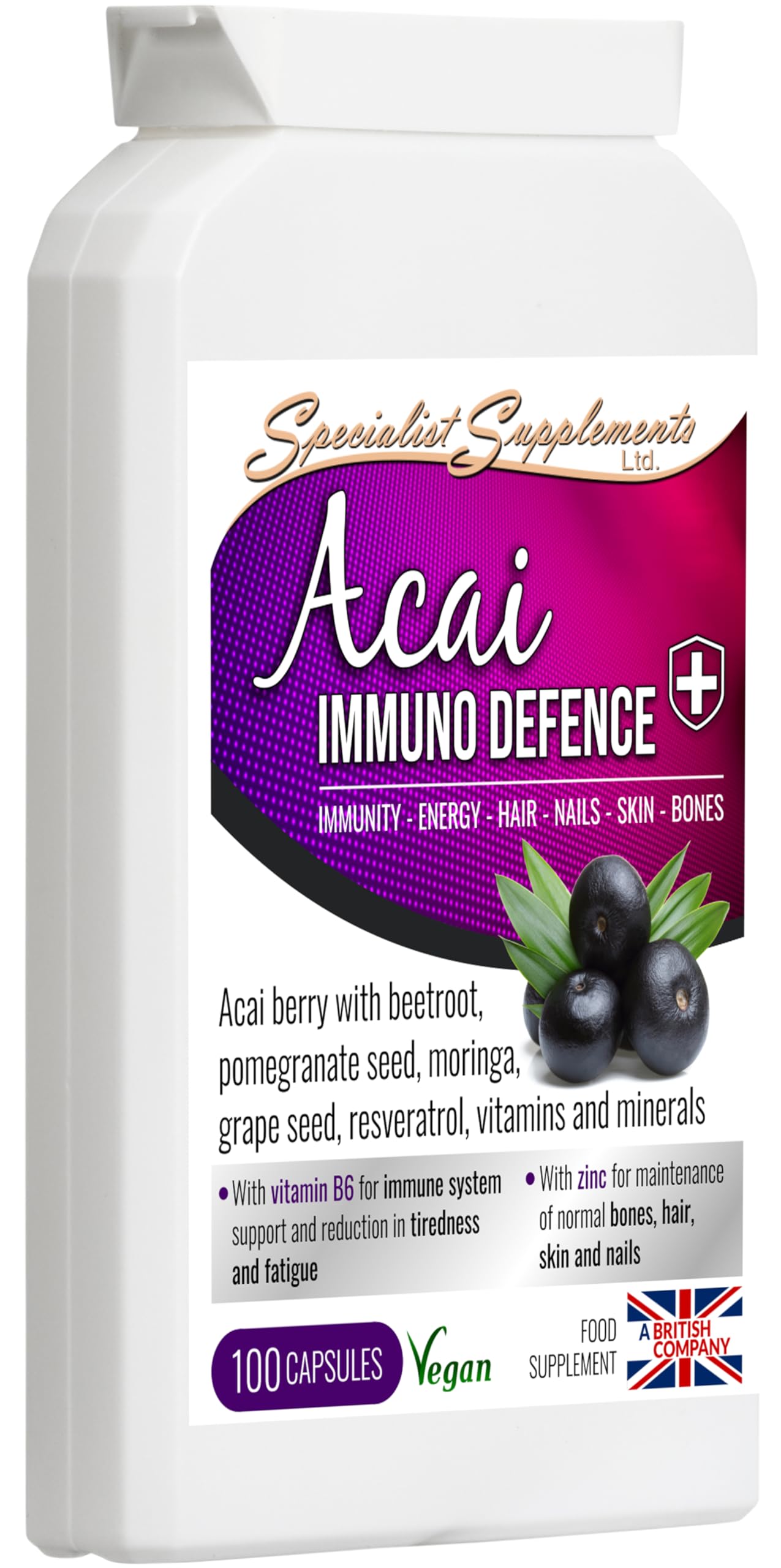 Specialist Supplements Acai Immuno Defence 100 Capsules