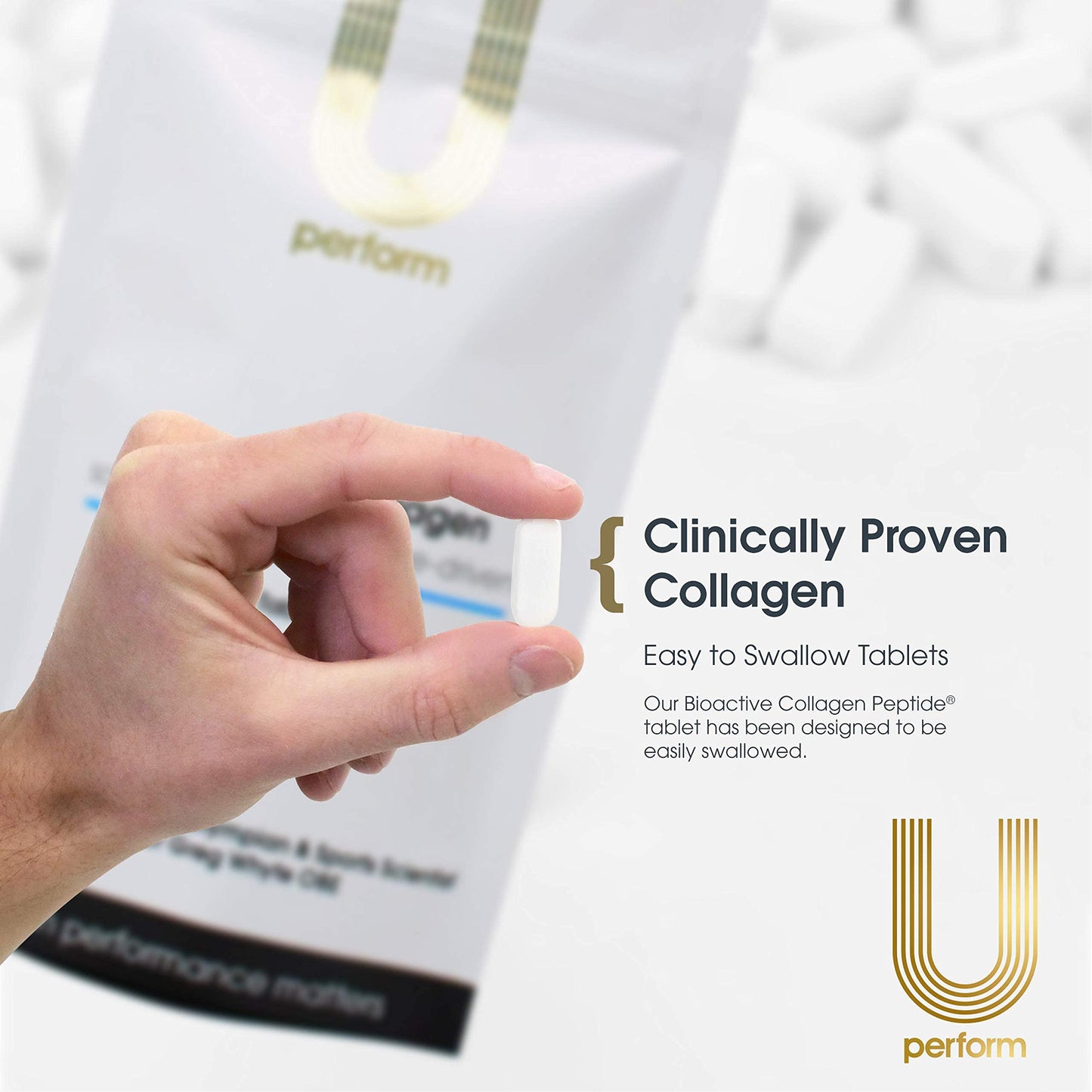U Perform - Informed Sports Collagen for Fast Muscle Recovery, Hydrolysed Collagen Peptides from Grass Fed Bovine, 5000mg (150 Tablets)