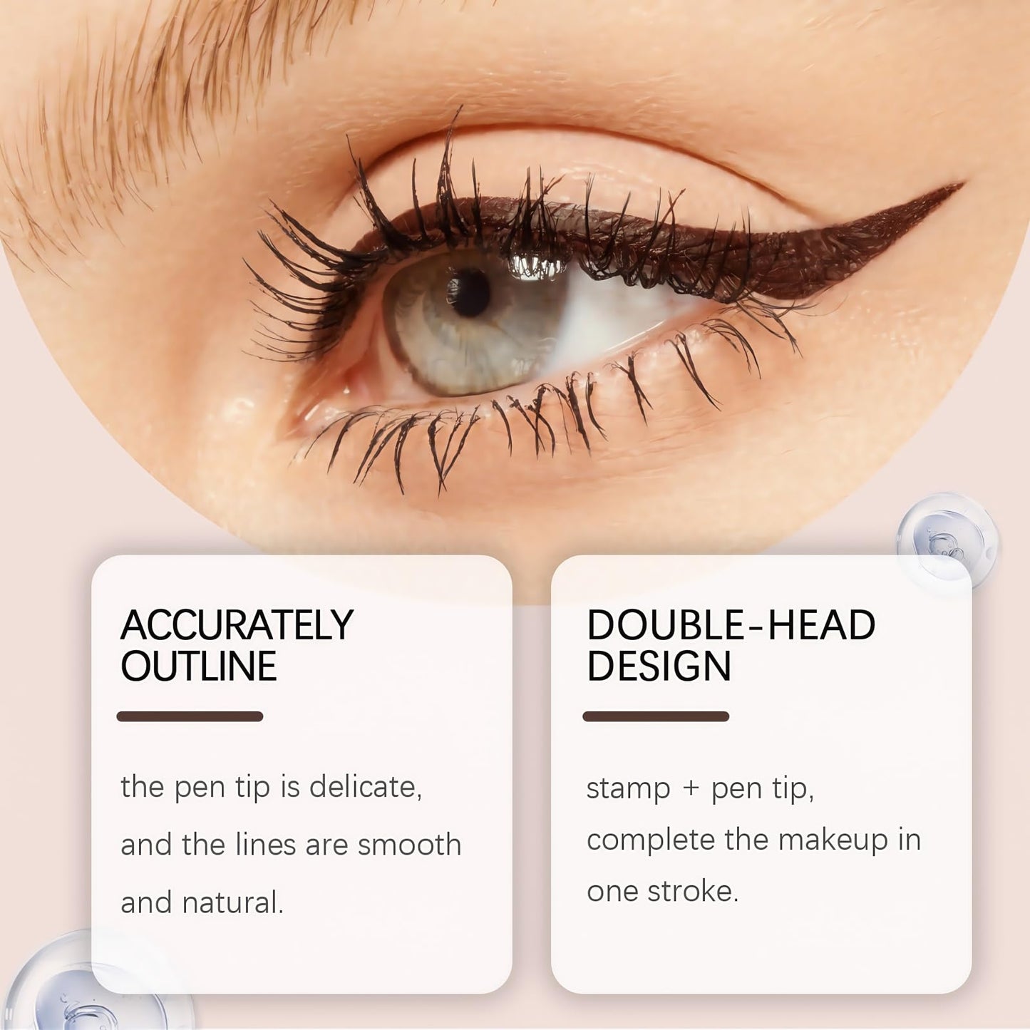 Fankayi Long-Lasting Winged Eyeliner Stamp,Eyeliner Stamp,Waterproof Smudge Proof Long Lasting Liquid Eye Liner,Smudge-Proof Brown Liquid Liner for Women,Winged Eye-liner St-amp,Eye Liner St-amp(Brown)
