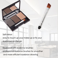 HAORQEE Eyebrow Eyebrow Powder Palette, Dark Brown Light Brown Brow Powder Shaping Kit Eyebrow Filler Brow Tint Root Touch Up Face Contour Hairline Powder, Natural Waterproof Long Lasting Make-Up Palette