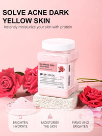 ChicNana Jelly Face Mask Peel Off Powder 650g Jelly Face Mask Set Moisturizing and Hydrating Repair and Smooth Skin Care for Home Salon Spa Kit (BULGARIAN ROSE)