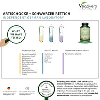 Artichoke & Black Radish Vegavero® | with 2.5% Cynarine & 2% Flavones | Liver & Digestion | 500mg Artichoke Extract, 250mg Black Radish Extract | NO Additives, Lab-Tested | 90 Capsules | Vegan