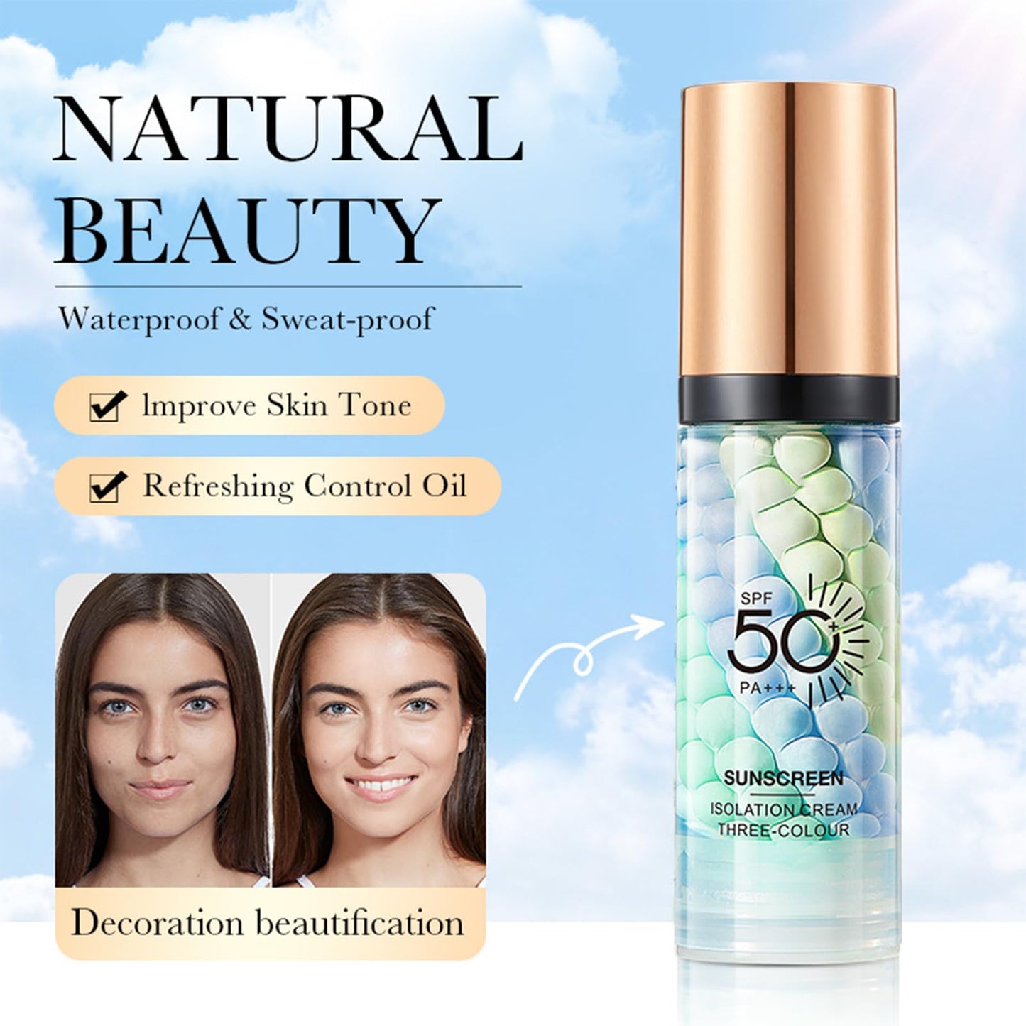 MrCuvaryas Primer Makeup with SPF 50, Hydrating Face Primer, Makeup Primer for Face, One Step Colour Corrector Primer,Waterproof & Long Lasting, SPF 50 UVA & UVB Protection Immediately